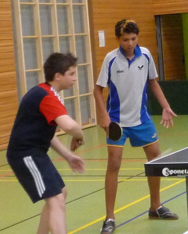 Jeremy mit Nicolai Rußin (TSV Brand) im Doppelfinale