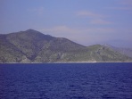 Auf der Fhre von Symi nach Rhodos, querab die Halbinsel Loryma (Bozburun)
